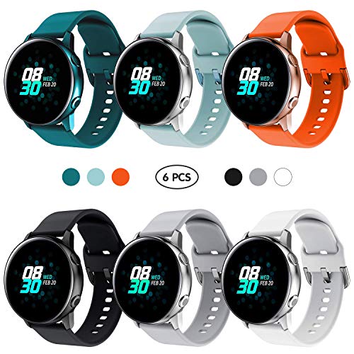 Product Cover kytuwy Bands Compatible with Samsung Galaxy Watch Active Bands/Active2 Bands/Galaxy Watch 42mm Bands/Gear S2 Classic Bands/Gear Sport Bands, 20mm Soft Silicone Sport Watch Replacement Bands