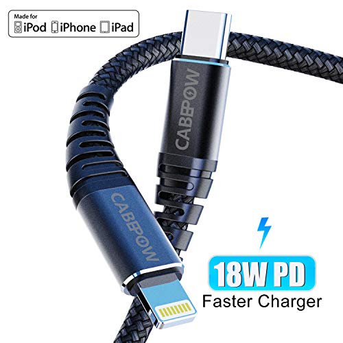 Product Cover [ Apple MFi Certified ] USB C to Lightning Cable,CABEPOW 6ft iPhone 11 pro max Charger Cable,6 Foot Lightning to USB-C Fast Charging Cable Compatible with iPhone 11/11 Pro/11 Pro Max/X/XS/XR/XS Max/8
