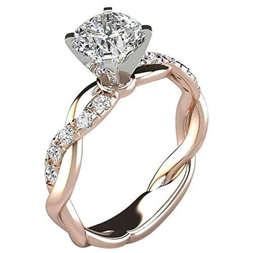 Product Cover WoCoo Women Ring Bridal Cubic Zirconia Diamond Engagement Promise Rings Jewelry Gift (9, Rose Gold)