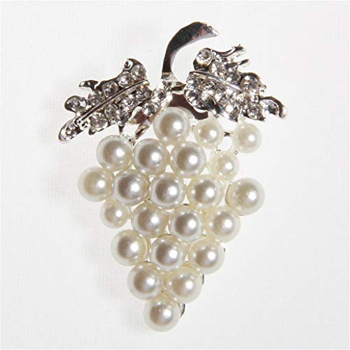 Product Cover WEILYDF Exquisite Grape Rhinestone Crystal Pearl Brooch Elegant Charming Badge Pin Coat Hat Scarf Accessory Birthday Party Jewelry Gift