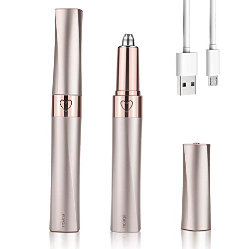 Product Cover Eyebrow Hair Remover Rechargeable Ebeau Portable Painless Electric Eyebrow Trimmer Removal Eyebrow Razor Tool for Women(Champagne Gold)