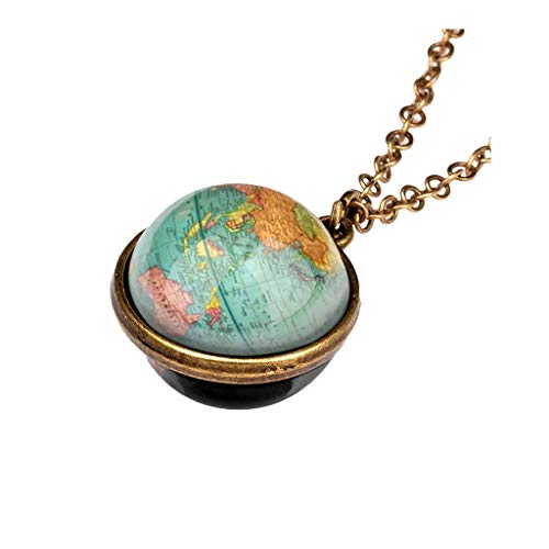 Product Cover Star Necklace, SuperXC Galaxy System Double Sided Glass Dome Planet Necklace Pendant