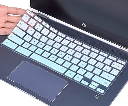 Product Cover CaseBuy Keyboard Cover for HP Chromebook X360 14 inch Touchscreen, HP Chromebook 14-DA 14B-CA Series, HP Chromebook 14 x360 Keyboard Protector Skin, Ombre Mint Green