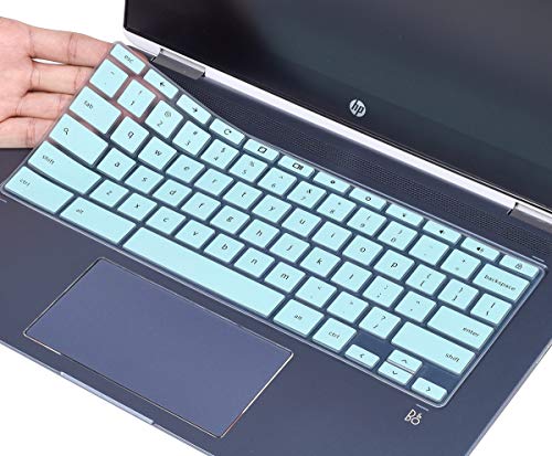 Product Cover CaseBuy Keyboard Cover for HP Chromebook X360 14-inch 2-in-1 Laptop Model 14-DA 14B-CA Series, HP Chromebook 14 x360 Keyboard Protector Skin, Mint Green