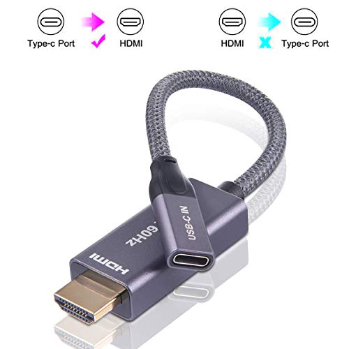 Product Cover USB-C Female to HDMI Male Cable Adapter,USB Type C 3.1 Input to HDMI Ouput Converter,4K 60Hz USBC Thunderbolt 3 Adapter for New MacBook Pro,Mac Air,Chromebook Pixel and More (Gray)
