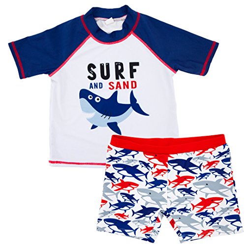 Product Cover kavkas Little Boy's 2-Piece Swimsuit Trunk and Rashguard Ages 2-6 Years