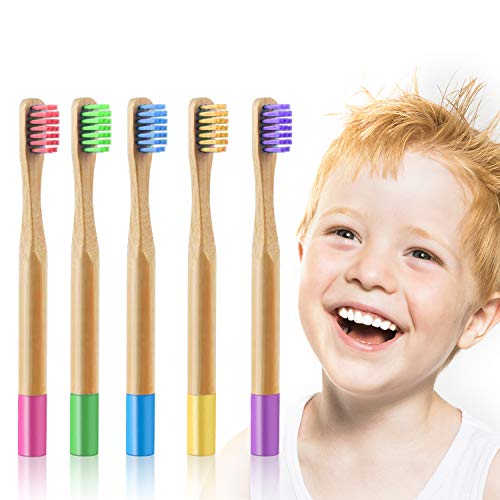 Product Cover Natural Bamboo Toothbrush for kids, Organic Bamboo Toothbrushes,Biodegradable|Eco Friendly Recyclable BPA Free Color Safe Soft Nylon Bristles