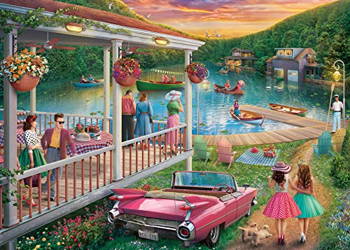 Product Cover Ravensburger 16438 Summer at The Lake 300 Piece Large Pieces Jigsaw Puzzle for Adults - Every Piece is Unique, Softclick Technology Means Pieces Fit Together Perfectly