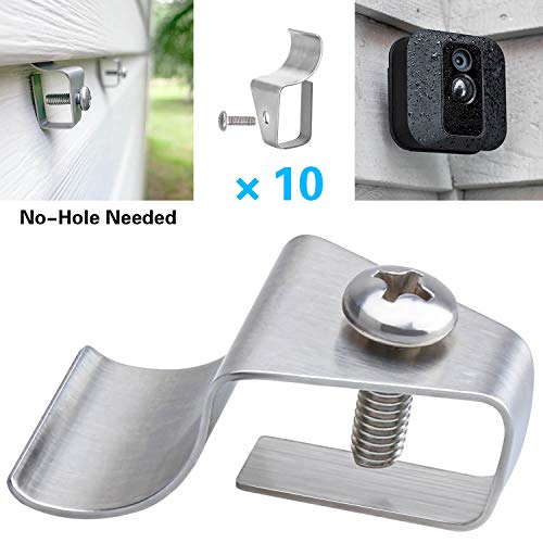 Product Cover [No-Hole Needed] Vinyl Siding Clips for Blink XT2 Security Camera, 10 Pack Outdoor Siding Hooks Hanger for Mounting Home Surveillance System with No Nails No Drilling No Adhesives, Easy Relocate