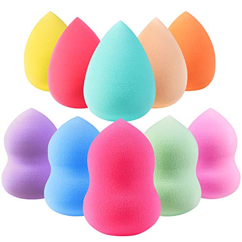 Product Cover 10pack Makeup Sponge - Beauty Foundation Blending Sponge, You Can Use Damp or Dry for a Smooth Finished Look, Multi-colored Makeup Sponges