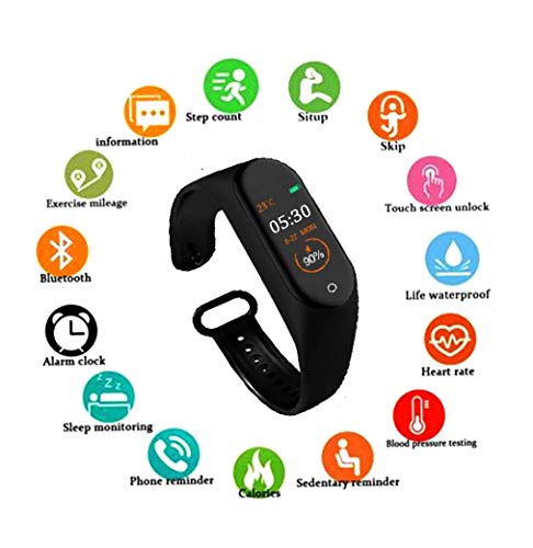 Product Cover SBA999 ABM403 M4 Bluetooth Wireless Smart Fitness Band for Boys/Men/Kids/Women | Sports Watch Compatible with Xiaomi, Oppo, Vivo Mobile Phone | Heart Rate and BP Monitor, Calories Counter