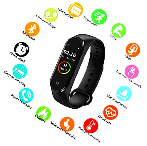 Product Cover SBA999 ABM412 M4 Bluetooth Wireless Smart Fitness Band for Boys/Men/Kids/Women | Sports Watch Compatible with Xiaomi, Oppo, Vivo Mobile Phone | Heart Rate and BP Monitor, Calories Counter