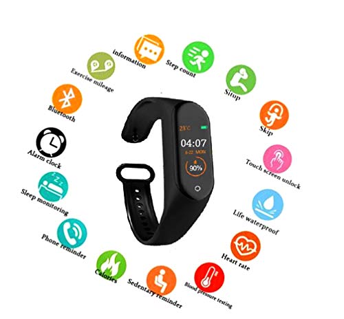 Product Cover SBA999 ABM406 M4 Bluetooth Wireless Smart Fitness Band for Boys/Men/Kids/Women | Sports Watch Compatible with Xiaomi, Oppo, Vivo Mobile Phone | Heart Rate and BP Monitor, Calories Counter