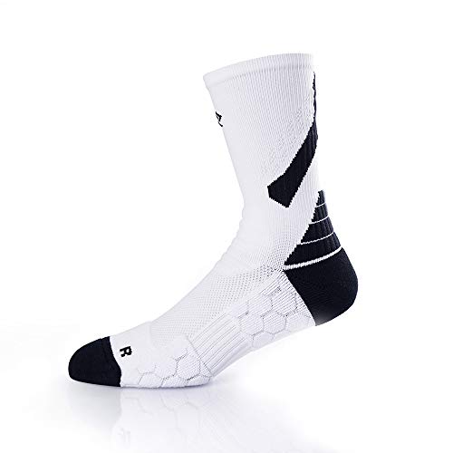 Product Cover Compression Thick Cotton Athletic Cushion Basketball Socks For Men Women (1, Large)