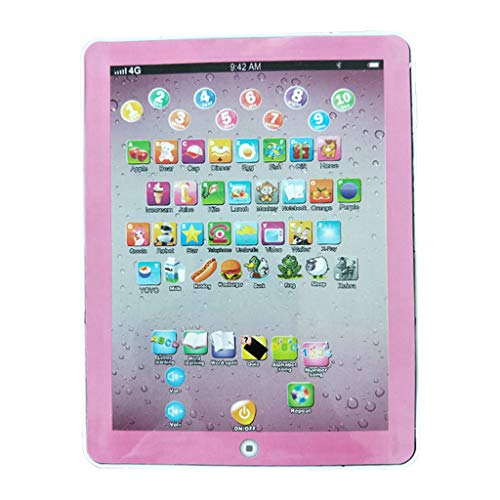 Product Cover Learning Tablet for Kids Toddler Early Development Educational Activity Game Toy Learn Alphabet ABC Sounds Music and Words Pink