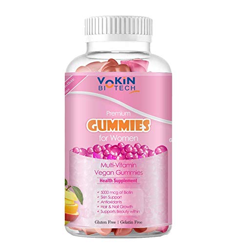 Product Cover Vokin Biotech Exclusive Multi-Vitamin Strawberry Gummies for Women (Vitamins A, C, D, E, B12 and 8 Minerals), 30 Gummy (1)