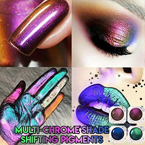 Product Cover 36Guidance 1/2/3/4PCS Chameleon Powder Nail Chrome Pigment Mirror Glitter Powder Premium Chrome Mirror Light Shade Shifting Pigments Eyeshadow for Face/Body/Nails (Mixed Pack, 4PC)