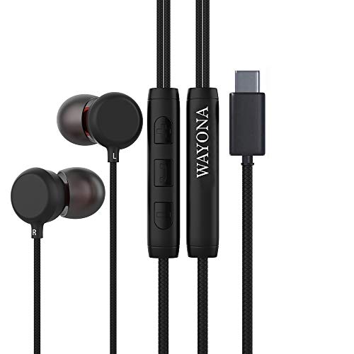 Product Cover Wayona in Ear Type C Earphones with Mic for Rich Bass and Noise Cancellation, USB Type C Headphone Compatible with One Plus 7/7 Pro / 6T, MI and More (Type C Earphone, Black)