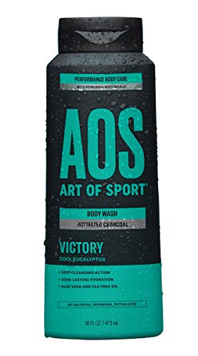 Product Cover Art of Sport Activated Charcoal Body Wash for Men, Victory Scent, Cool Eucalyptus Fragrance with Tea Tree Oil and Aloe Vera, Deep Cleansing and Intensely Moisturizing, Sulfate Free, 16 fl oz