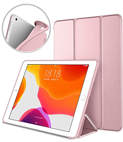 Product Cover DTTO Case for iPad 7th Generation Case iPad 10.2 Case 2019, Ultra Lightweight Slim Protective Soft Back Cover Smart Trifold Stand [Auto Sleep/Wake], Rose Gold