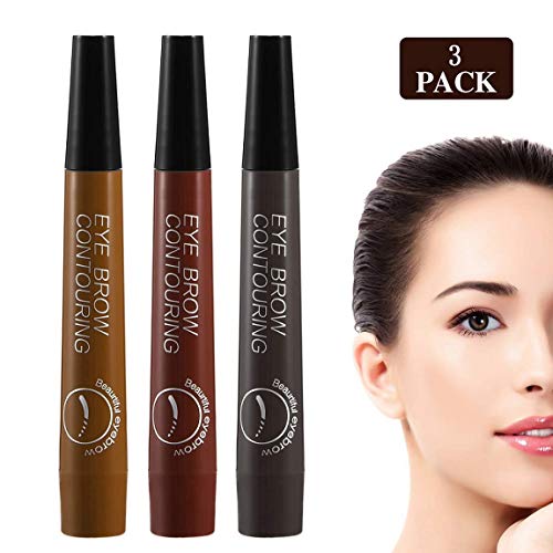 Product Cover Eyebrow Tattoo Pen -Afaston microblade pen Microblading Eyebrow Pencil with a Micro-Fork Tip Applicator Creates Natural Looking Brows Effortlessly and Stays on All Day -3 pcs