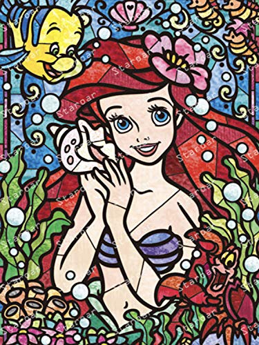 Product Cover Staroar 5D Diamond Painting Kits for Adults Full Drill Round with AB Diamonds - The Little Mermaid Cross Stitch Diamond Art