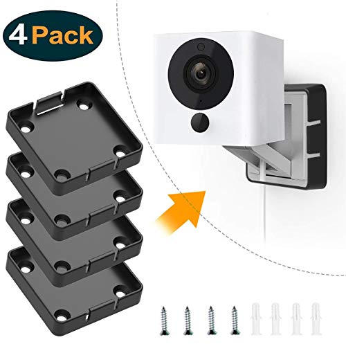 Product Cover (Pack of 4) Black Wyze Cam V2 Mount, Wall and Ceiling Holder Mounting Bracket for Wyze Camera Indoor Outdoor 1080p HD Cameras, Best Semi-Permanent Solution for Wyze CAM v2 (NOT Including Cameras)