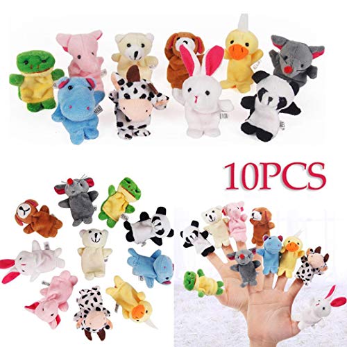 Product Cover Corgy 10pcs/Set Cute Animal Finger Puppet Plush Toys Finger Toy Plush Figures