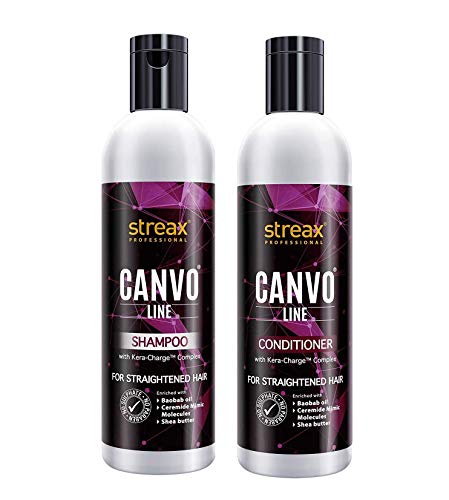 Product Cover Streax Professional Canvo Line Shampoo ( 250ML ) & Conditioner ( 250ML ) For Straightened Hair