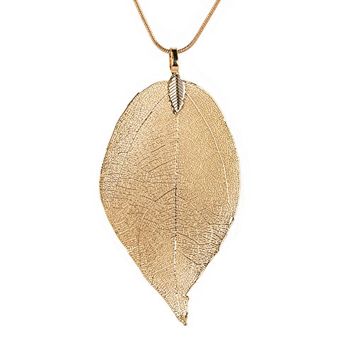 Product Cover OTTATAT Leaves Long Necklace Leaf Sweater Chain Pendant Fashion Accessories Friendship Lovers Valentine's Day Gifts Slim Comfort Adjustable Size Home Shopping Party Holiday Trip Daily Collocation
