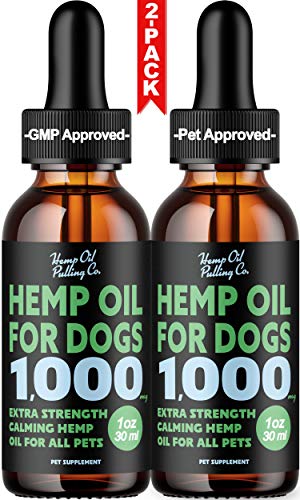Product Cover (2-Pack) Hemp Oil for Dogs Cats 1000mg Calming Drops Supplement for Separation Anxiety Relief Joint Pain Relief Natural Sleep Aid Stress Relief - Great for All Breeds & Pets (30ml)