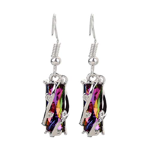 Product Cover FarJing Pendant Earring Women Luxury Imitation Gemstone Earring Exquisite Leaf Wrapped Crystal Earring Gift Jewellery