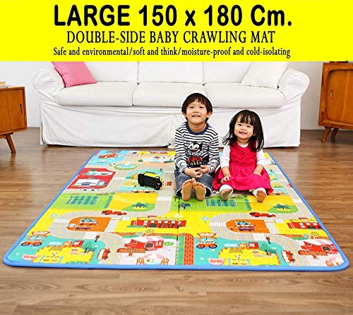 Product Cover Yozo Double Sided Water Proof Baby Mat Carpet Baby Crawl Play Mat Kids Infant Crawling Play Mat Carpet Baby Gym Water Resistant Baby Play & Crawl Mat(Large Size - 6 Feet X 5 Feet) (babymat)