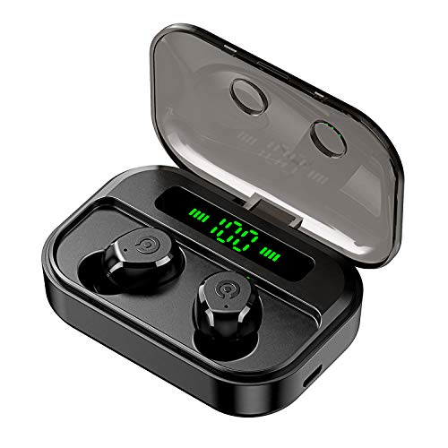 Product Cover Wireless Earbuds, NYZ True Wireless Bluetooth Earbuds Bass Headphones Earphones with Wireless Charging Powerbank Case Battery Display IPX7 Waterprooof 70H Playtime for iPhone,Android,Windows