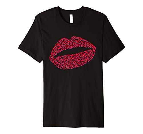 Product Cover Red Leopard Lipstick Kiss Lips Pout Love Animal Print Premium T-Shirt
