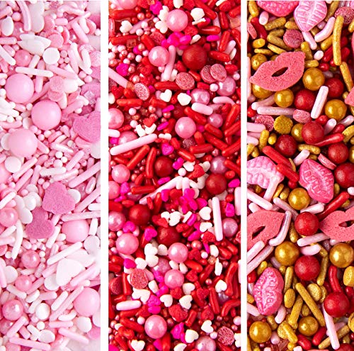 Product Cover Sprinkles, Sprinklefetti Variety Pack, 1.5 lbs, Red White Pink, Sprinkles for Baking