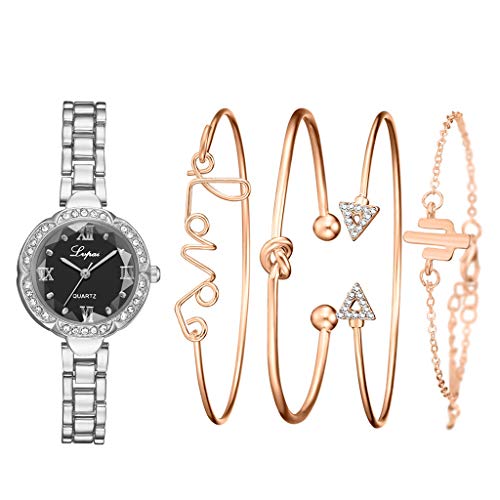 Product Cover iPOGP Women Watchs Diamond Dial Bracelet Watch Crystal Strap Watchs Analog Wrist Quartz Luxury Watchs (C)