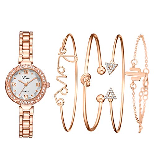 Product Cover iPOGP Women Watchs Diamond Dial Bracelet Watch Crystal Strap Watchs Analog Wrist Quartz Luxury Watchs (B)