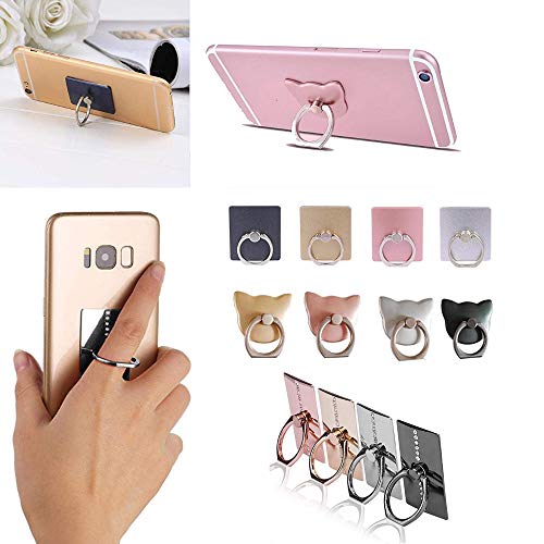 Product Cover eubell 2-Pack Cell Phone Ring Stand Finger Ring Holder Random Color 360°Rotation Phone Holder Ring Grip for Most Smartphone,Square Shape