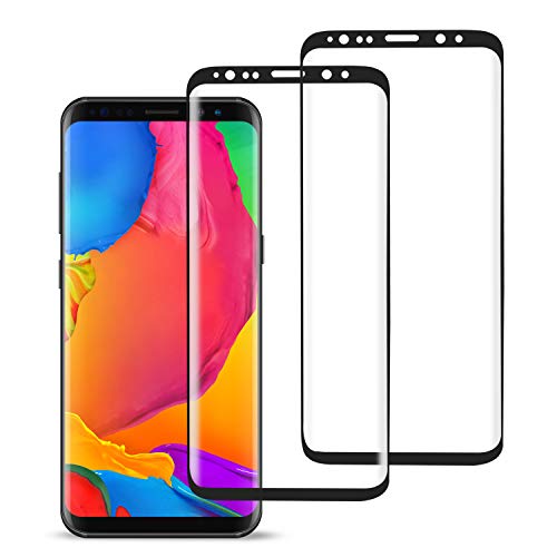 Product Cover [2-Pack] MSLAN Glass Screen Protector for Galaxy S9,3D Curved Tempered Glass for Samsung Galaxy S9 (Black)
