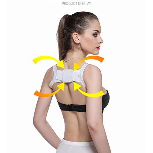 Product Cover MORECON Posture Corrector Device Comfortable Back Support Braces Shoulders Chest Belt (White)