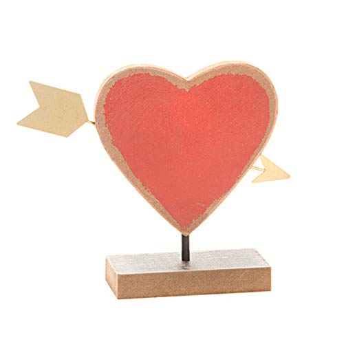 Product Cover Valentine's Day Heart Sign - Red Heart with Arrow Table Classroom Desk Mantle Decor - Party Decoration or Table Topper Party Supply